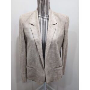 Vintage Garey Petites Women's Beige Open Front Blazer Size Small Office Preppy